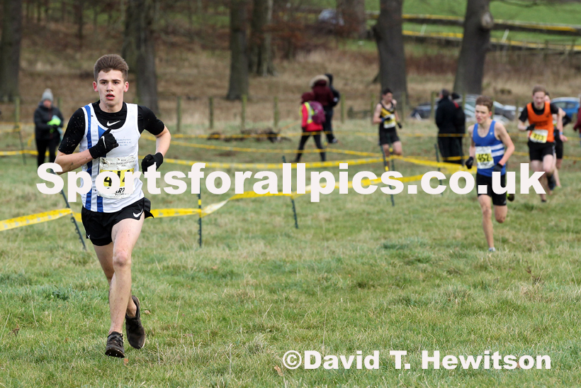 Mens under-17s cross country, 2019 North Eastern Cross Country Champs., Alnwick, Northumberland.  Photo: David T. Hewitson/Sports for All Pics